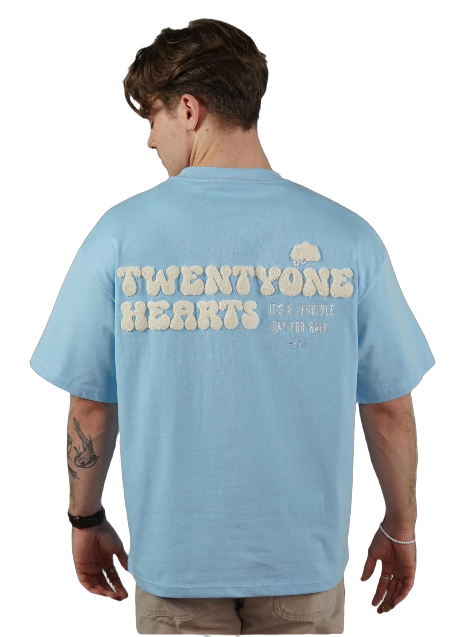 Broken Hearts Blue Oversize Tee - Zayno.nl