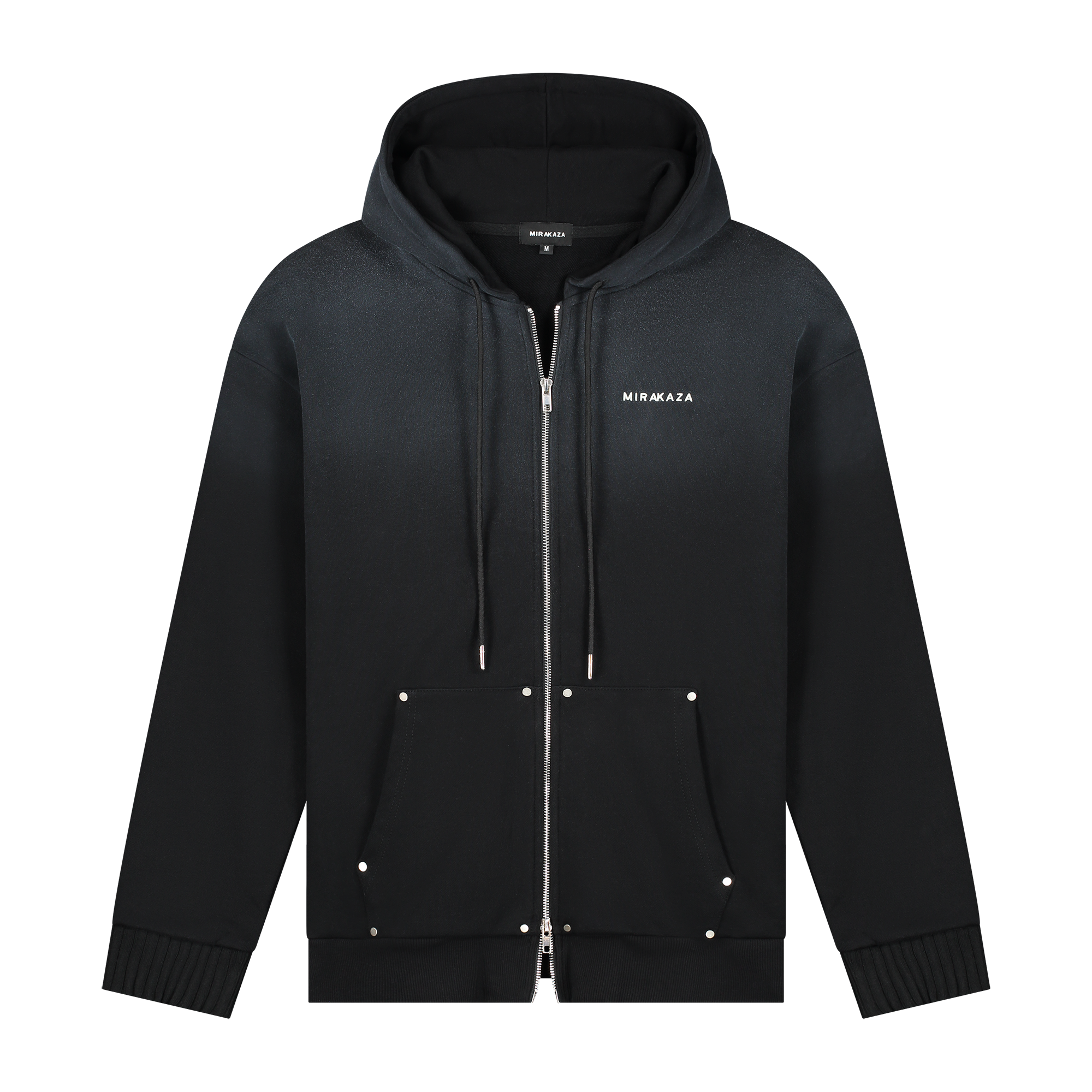 Zipped Hoodie Washed Black - Zayno.nl